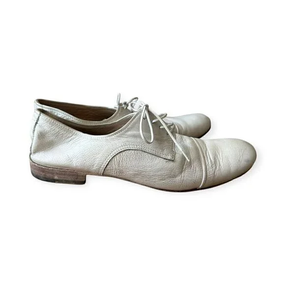 Vintage Y2K, Strategia Distressed white Oxford Shoes, Size 39EU